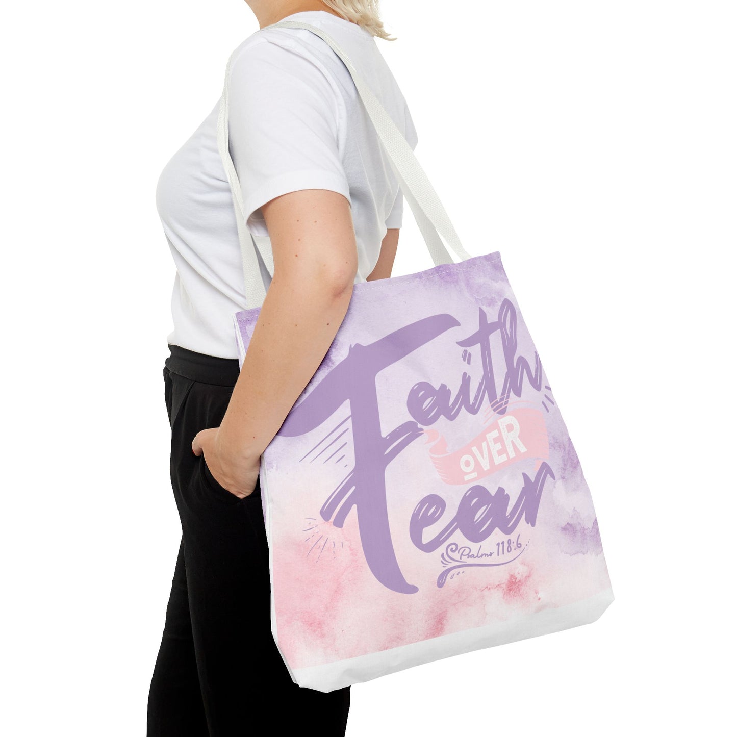 Inspirational Tote Bag - "Faith Over Fear"