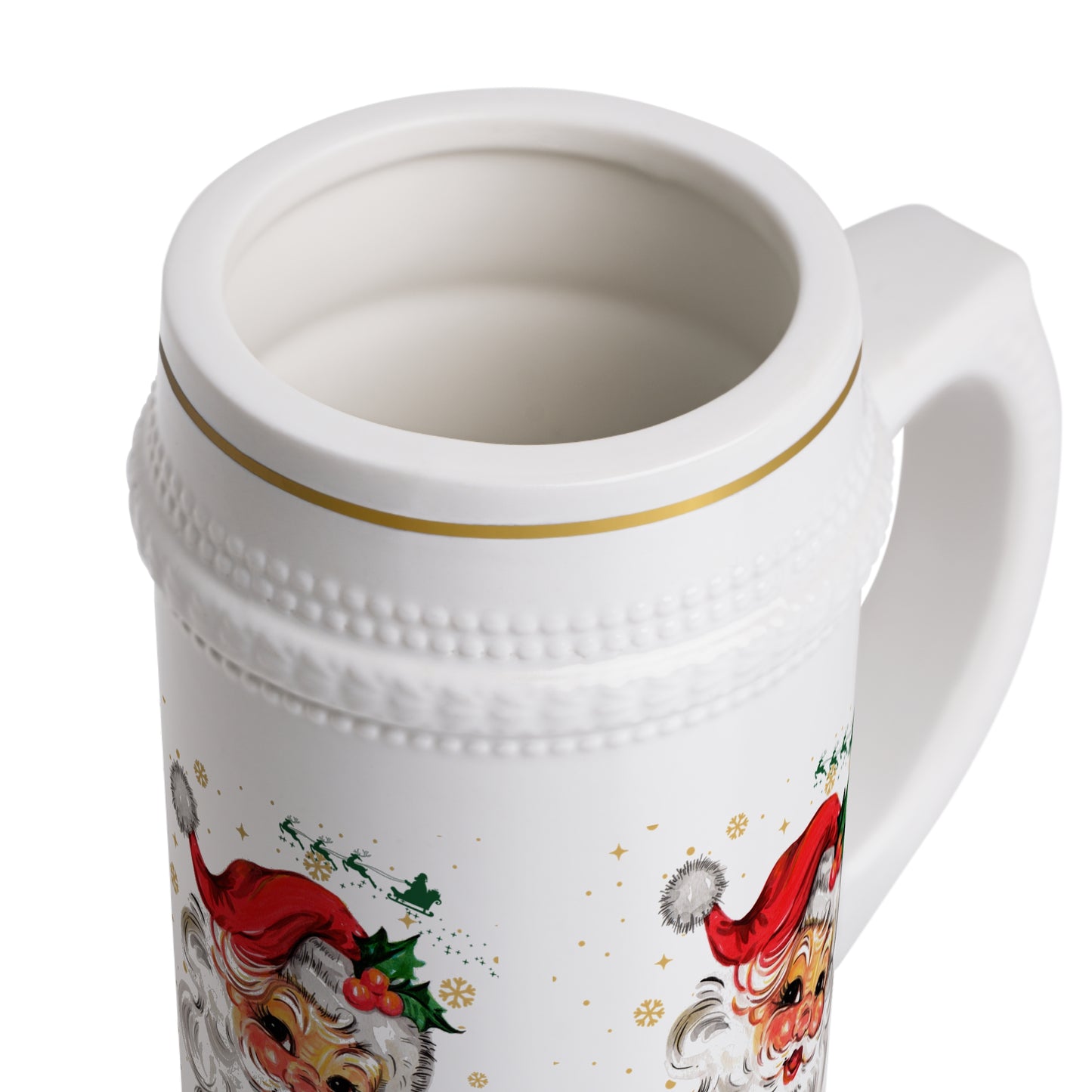 Festive Vintage-Style Santa Beer Stein Mug