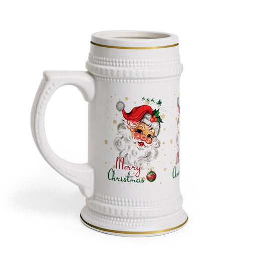 Festive Vintage-Style Santa Beer Stein Mug