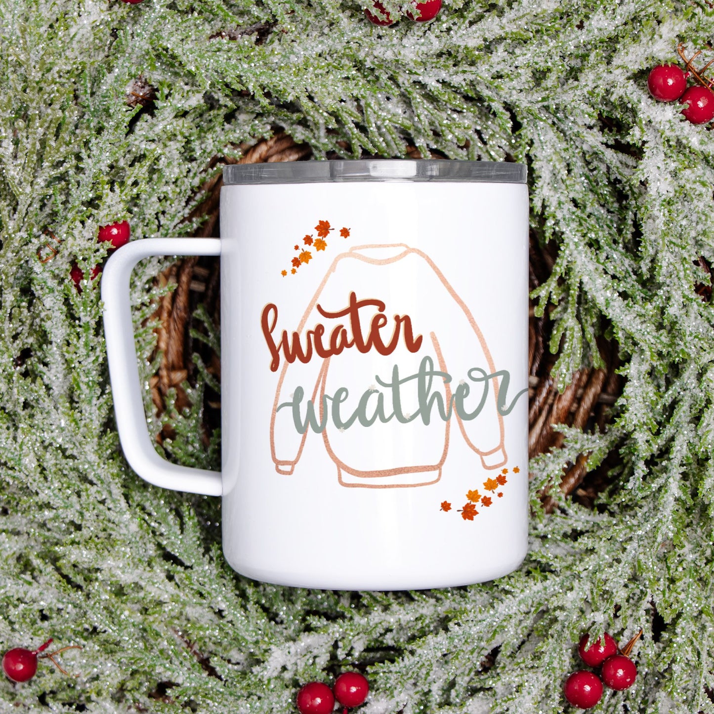 Sweater Weather Travel Mug w/ Lid- 10 oz.