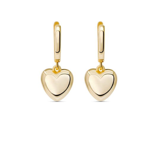 Puffed Heart Drop Earrings