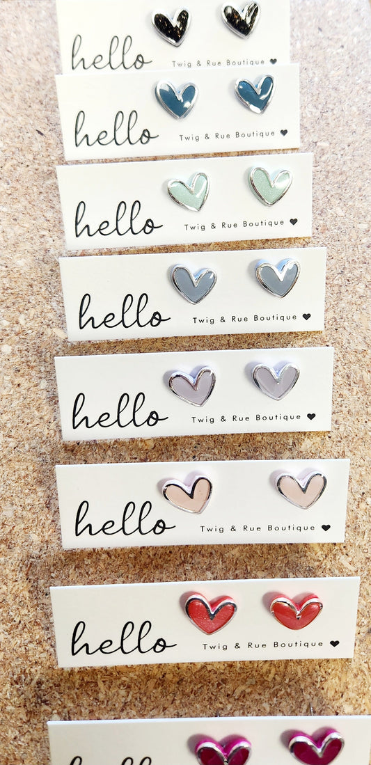 Heart Clay Stud Earrings