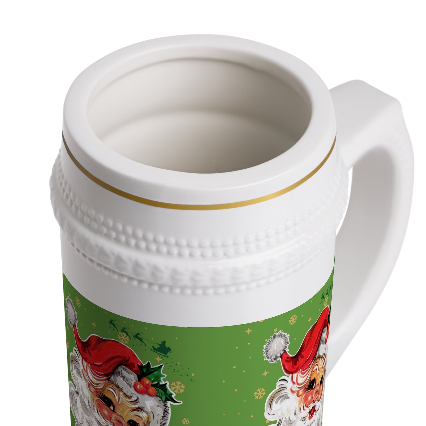 Festive Vintage-Style Santa Beer Stein Mug