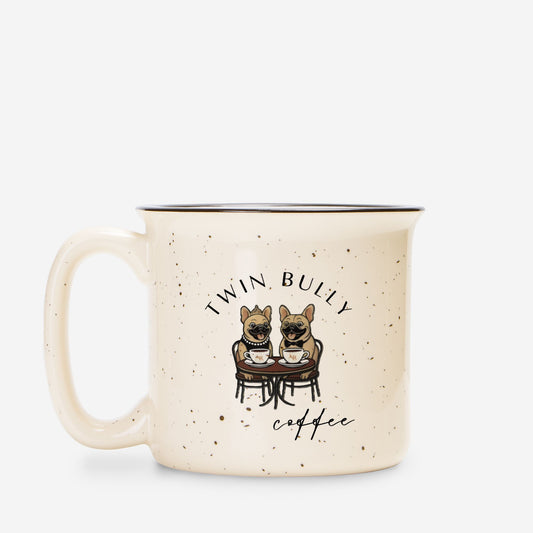 Twin Bully Ceramic Mug Speckled Cream -13oz