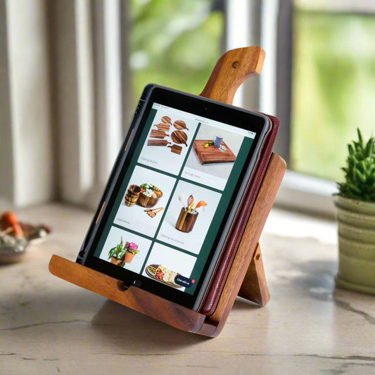 Acacia Wood Cookbook and Tablet Holder