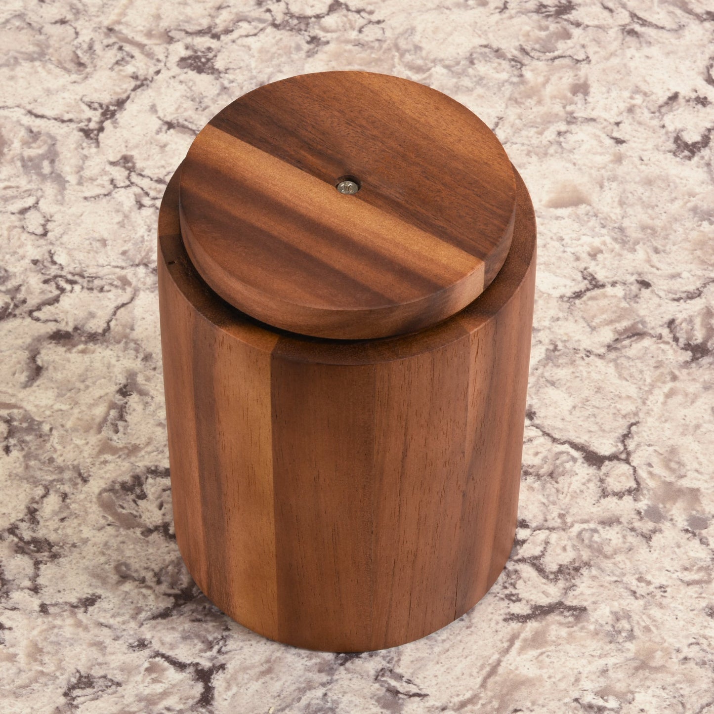 Acacia Wood Rotating Lazy Susan Utensil Holder