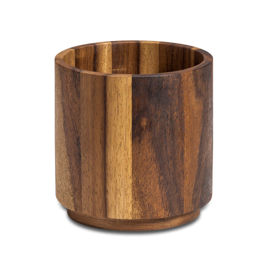 Acacia Wood Rotating Lazy Susan Utensil Holder