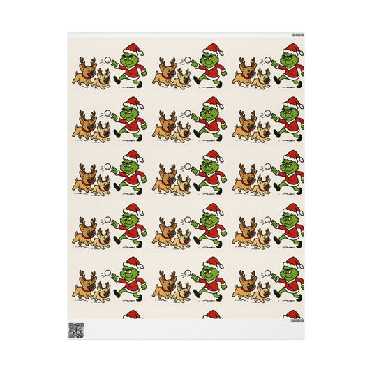 Exclusive Twin Bully Whimsical Holiday Wrapping Paper
