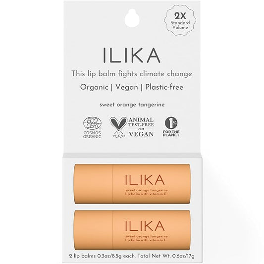 ILIKA 2 PK Organic Lip Balm Organic- Sweet Orange Tangerine