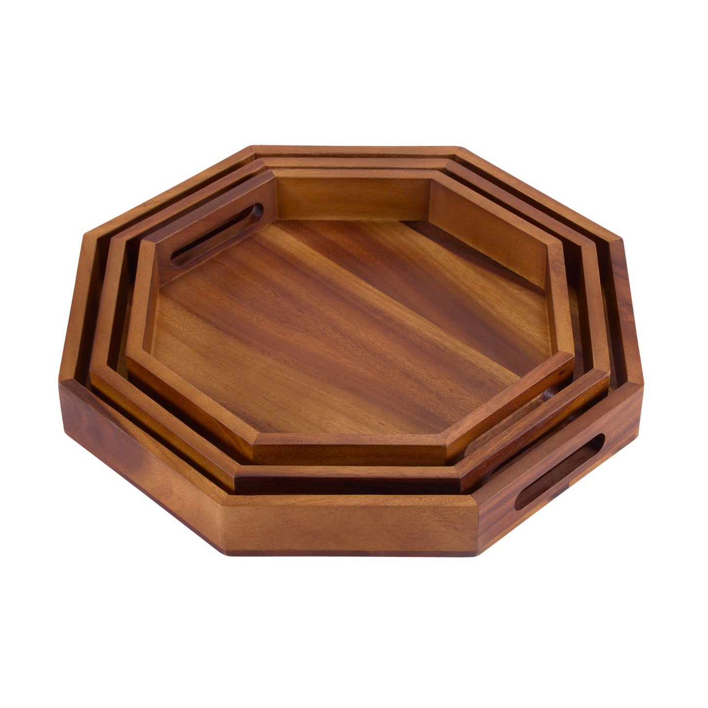 Acacia Solid Bottom Octagon Serving Tray