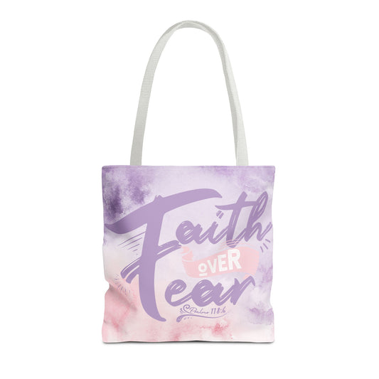 Inspirational Tote Bag - "Faith Over Fear"