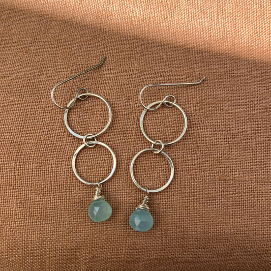AQUA CHALCEDONY DUO EARRINGS