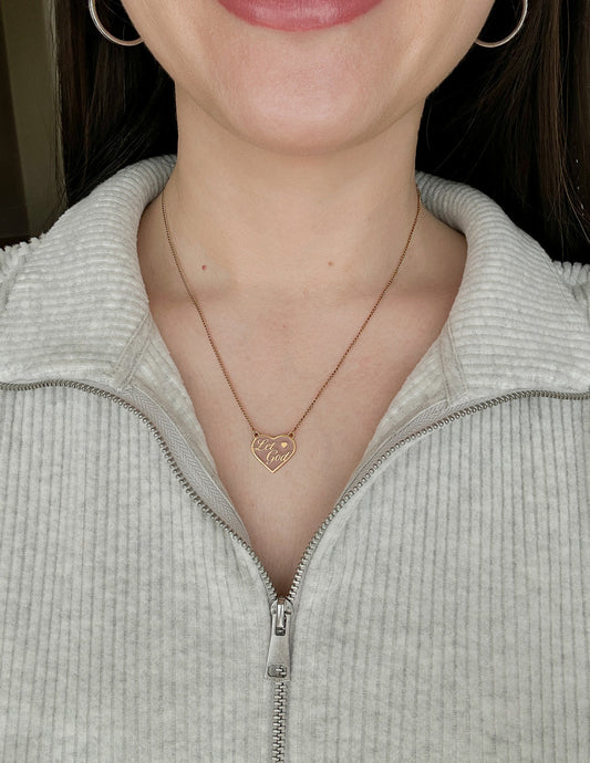 Enamel Let God Necklace