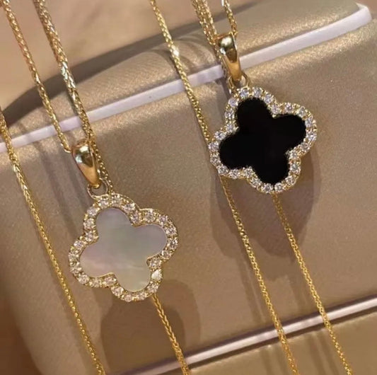 Pearl Shell Diamond Clover - Love. Luck. Hope & Faith