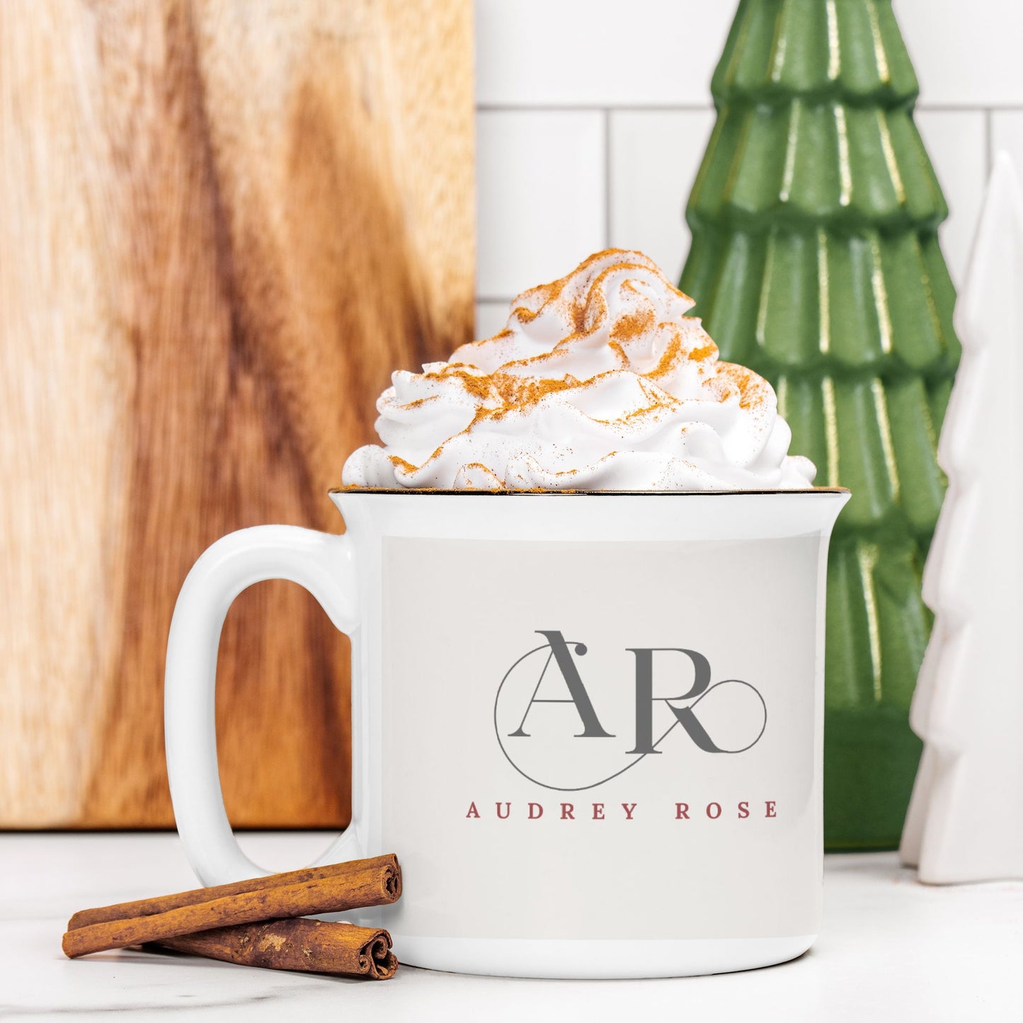 Audrey Rose Ceramic Mug White -13oz