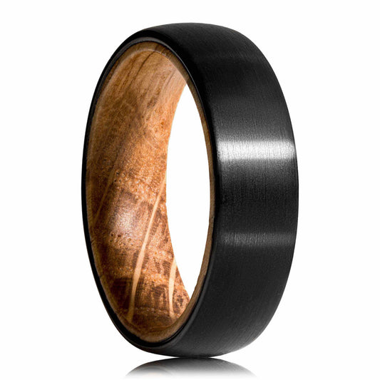 Plain Whiskey Barrel Tungsten Carbide Ring