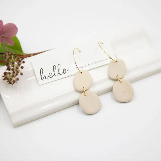 Tessa| Clay stone hoops