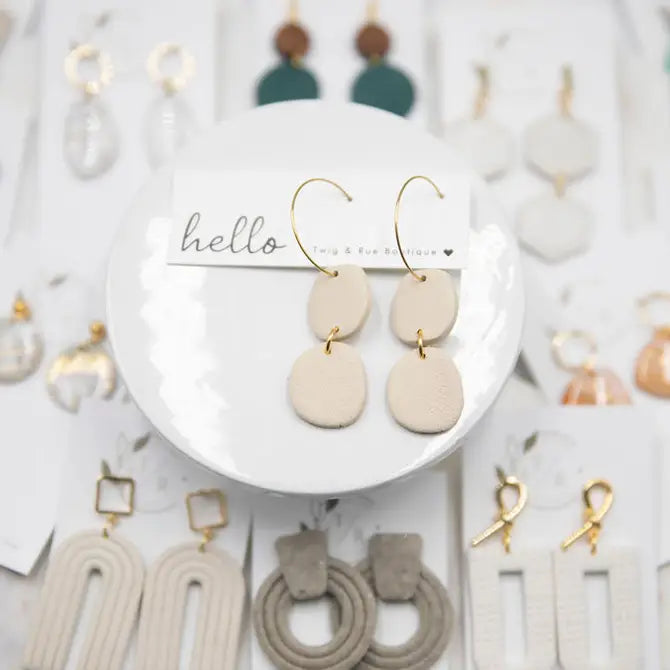 Tessa| Clay stone hoops
