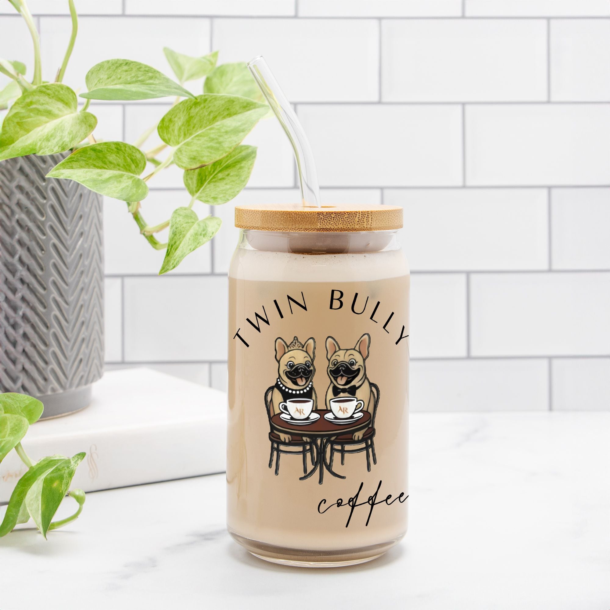 Twin Bully Glass Tumbler -16oz