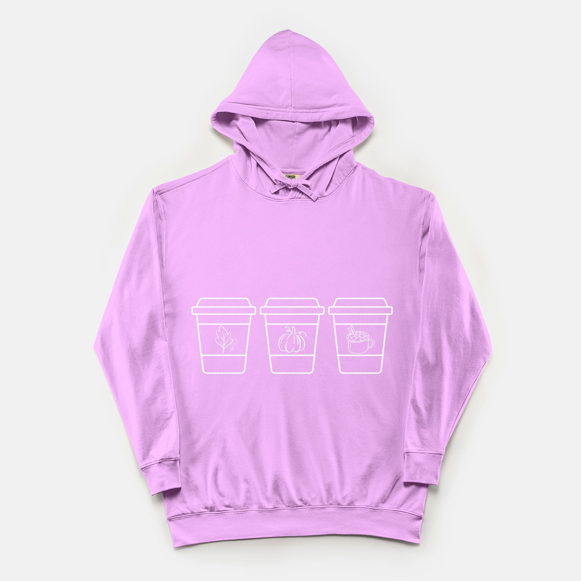 Coffee Cup Comfort Color Lightweight Hooded Sweatshirt