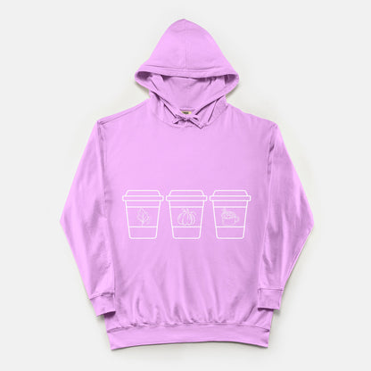 Coffee Cup Comfort Color Lightweight Hooded Sweatshirt