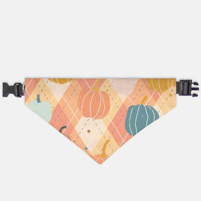 Pumpkins and Plaid Collar Pet Bandana (LG & XL)