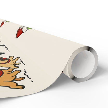 Exclusive Twin Bully Whimsical Holiday Wrapping Paper