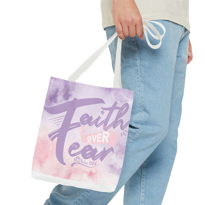 Inspirational Tote Bag - "Faith Over Fear"