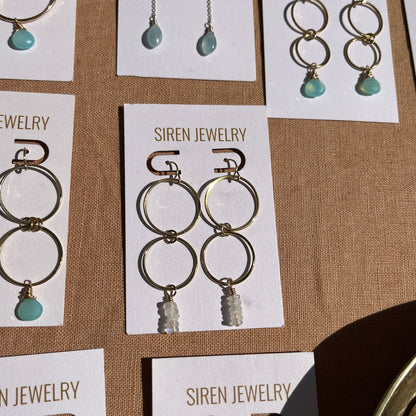 RAINBOW MOONSTONE BAR EARRINGS