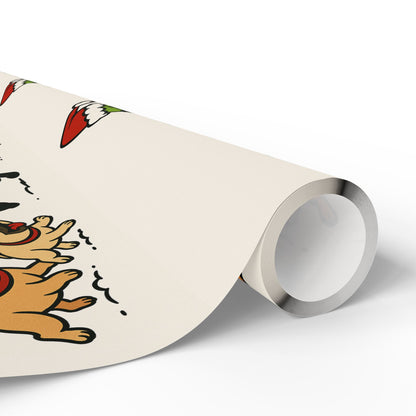 Exclusive Twin Bully Whimsical Holiday Wrapping Paper