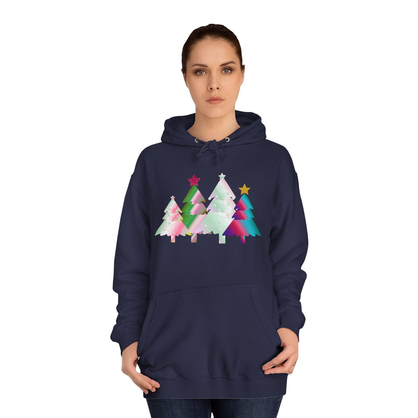 Colorful Holiday Trees Hoodie