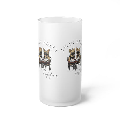 Twin Bully Coffee Frosted Glass Beer Mug