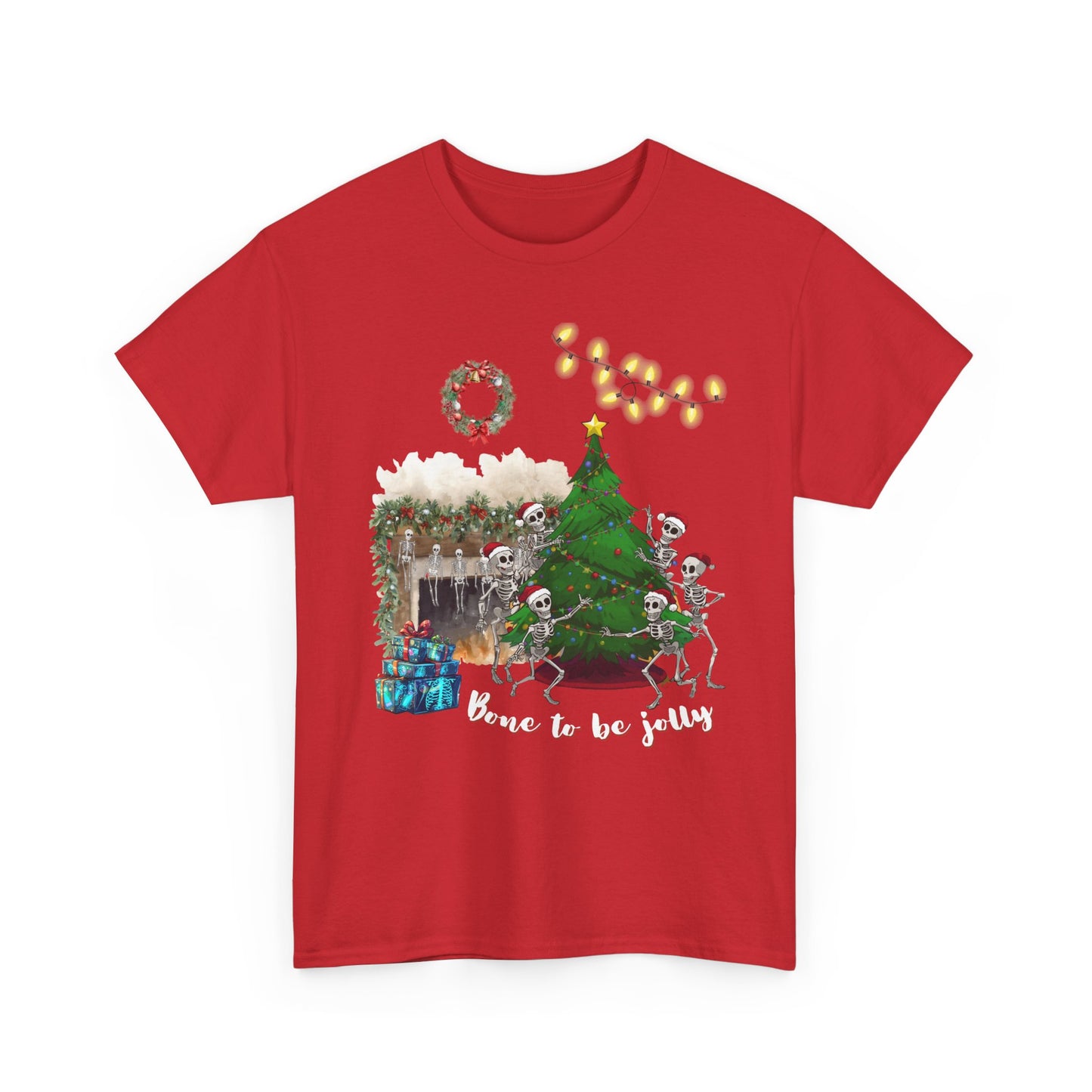 Christmas Radiology T-Shirt - Bone to be Jolly, Xray Skeletons