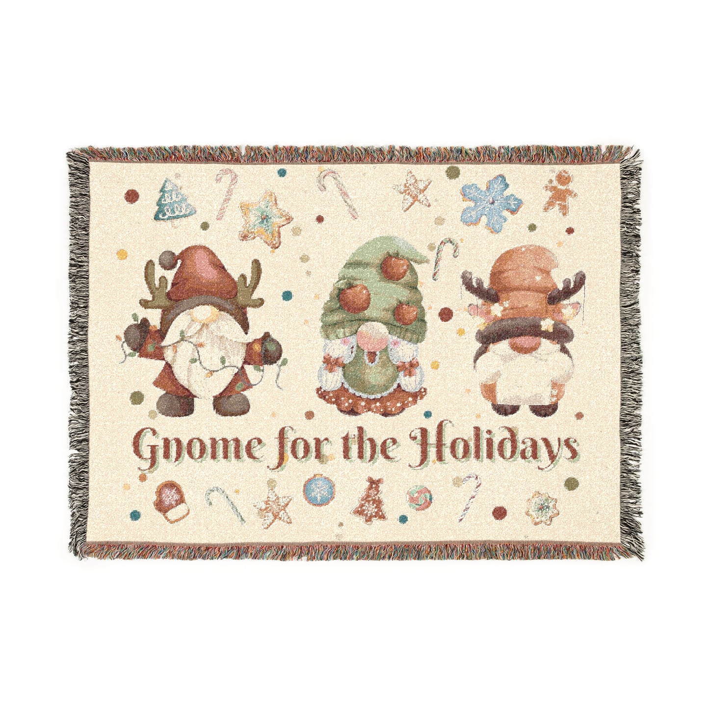 Gnome for the Holidays Woven Blanket