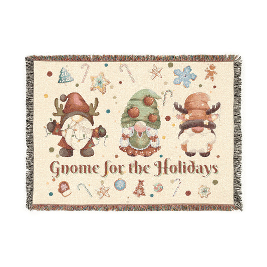 Gnome for the Holidays Woven Blanket