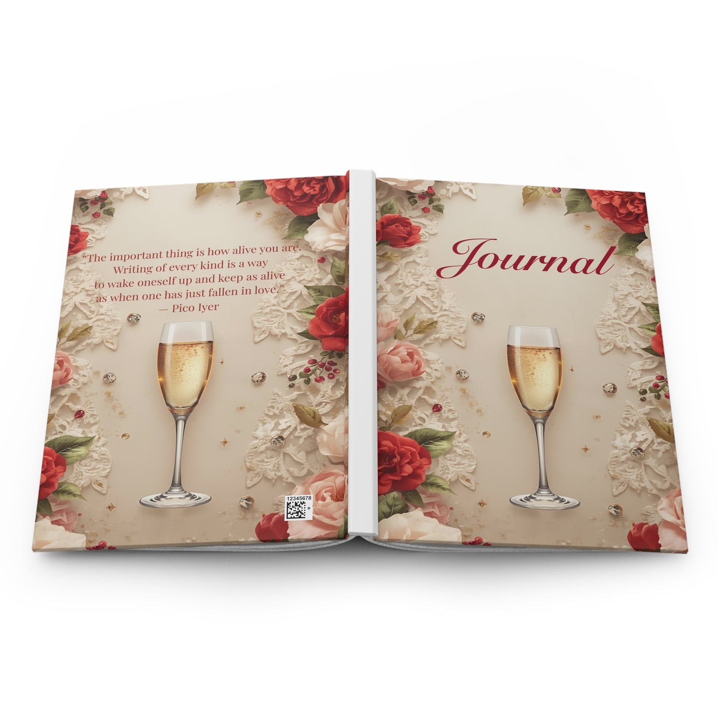 Champagne Floral Hardcover Journal