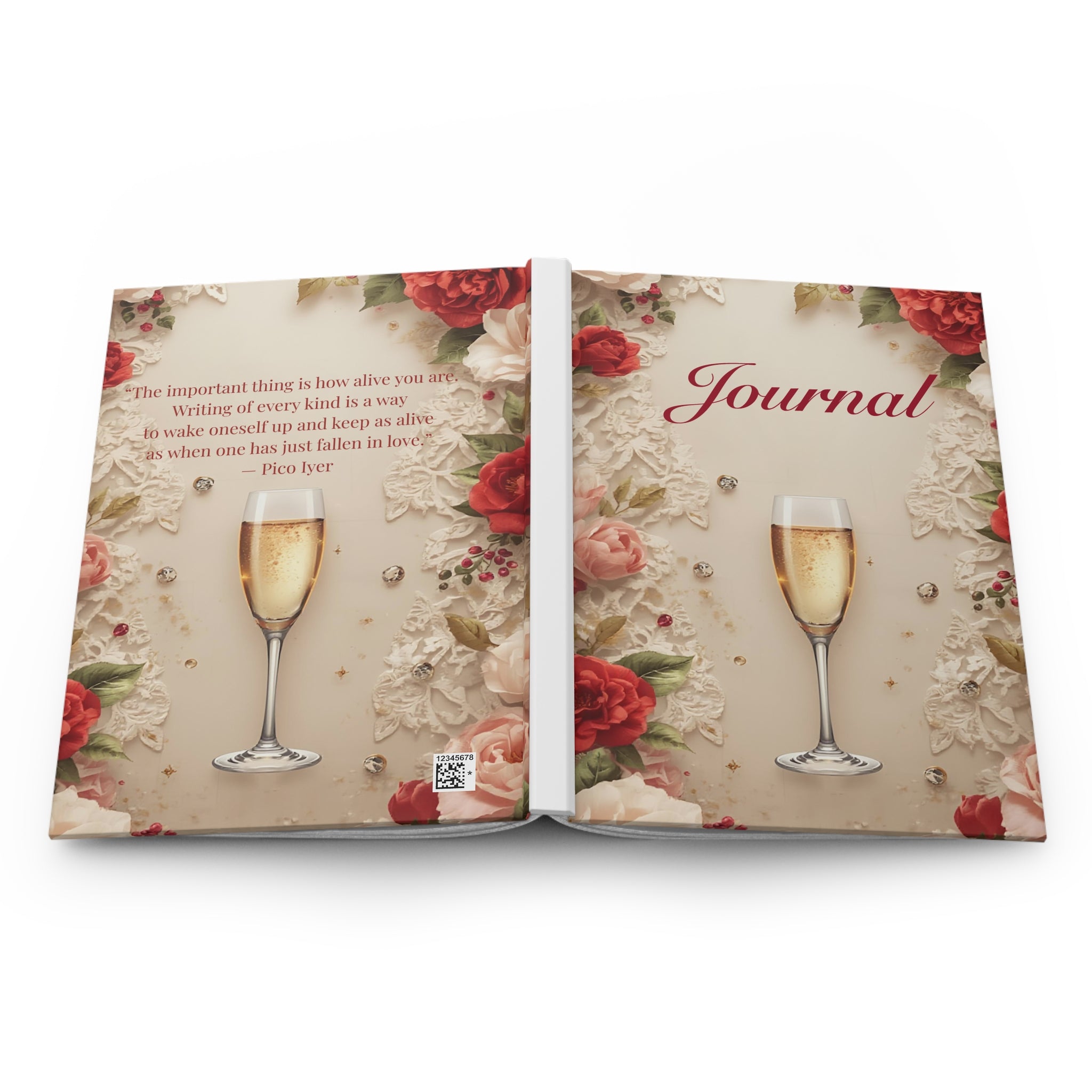Champagne Floral Hardcover Journal