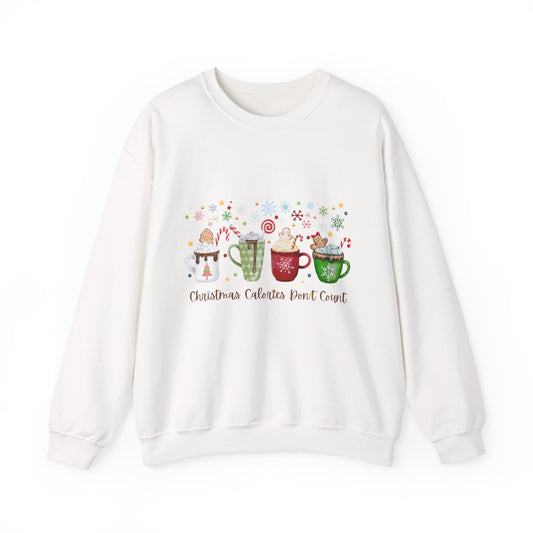 Christmas Calories Don’t Count Sweatshirt Cozy Holiday Crewneck