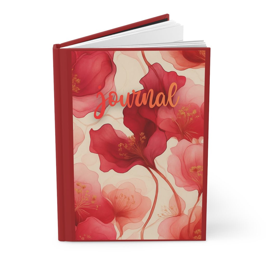 Floral Red Hardcover Journal