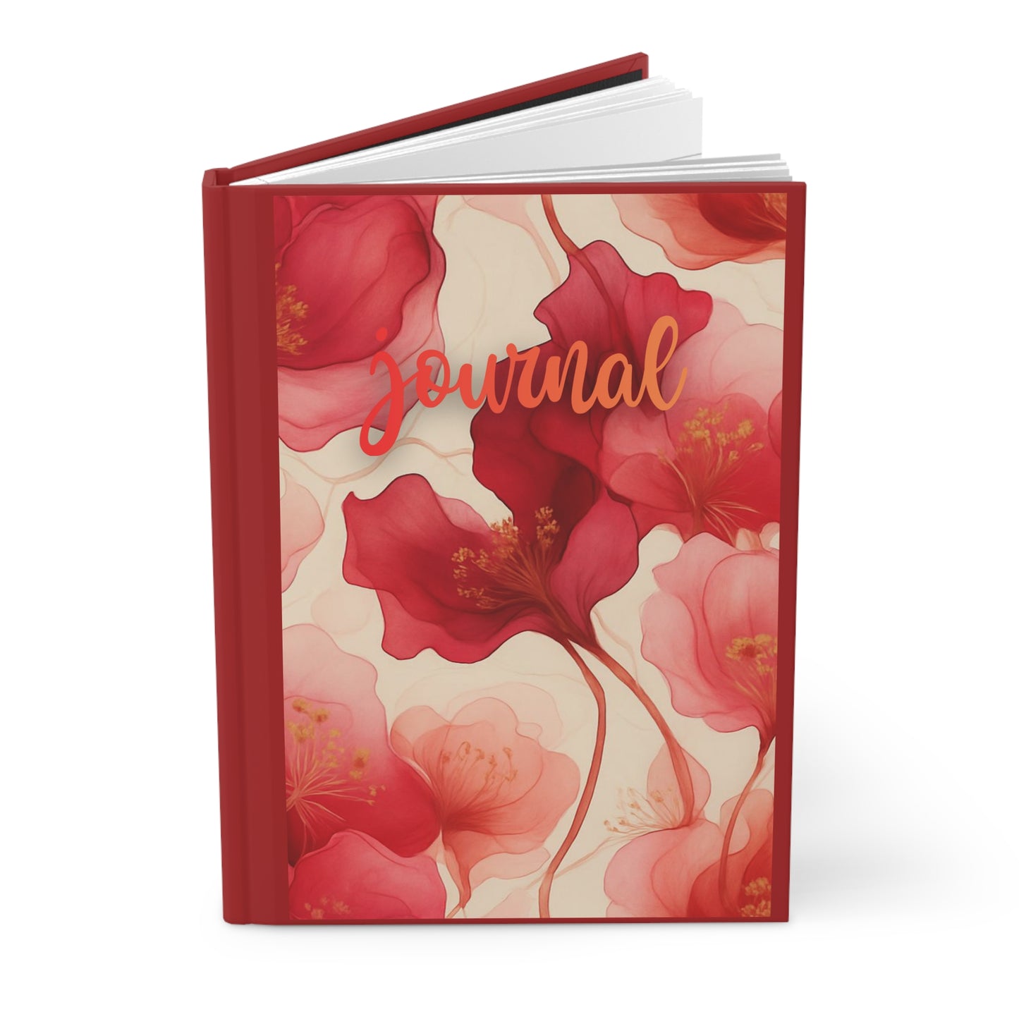 Floral Red Hardcover Journal