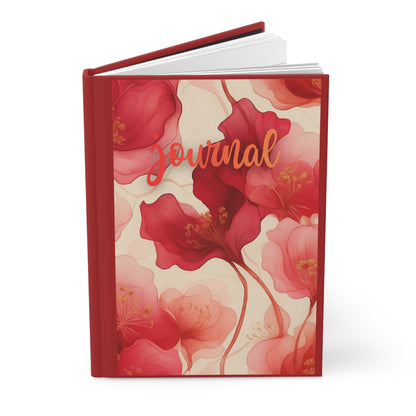 Floral Red Hardcover Journal