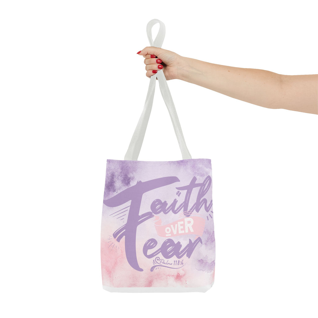 Inspirational Tote Bag - "Faith Over Fear"