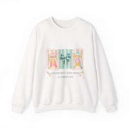Shine Bright, Stay Sweet, Crack on Christmas Sweatshirt