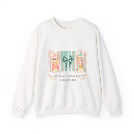 Shine Bright, Stay Sweet, Crack on Christmas Sweatshirt
