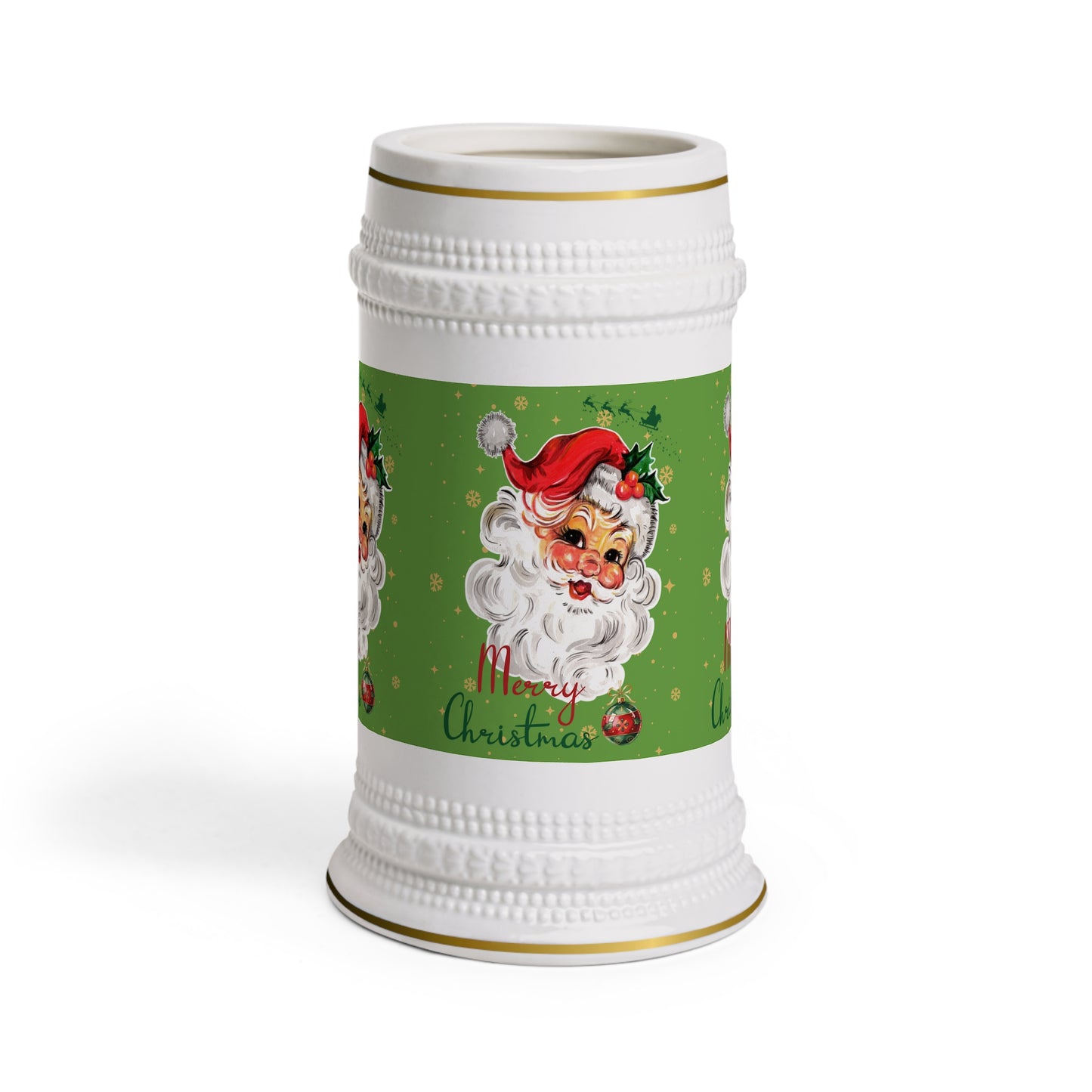 Festive Vintage-Style Santa Beer Stein Mug