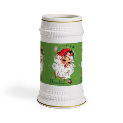 Festive Vintage-Style Santa Beer Stein Mug
