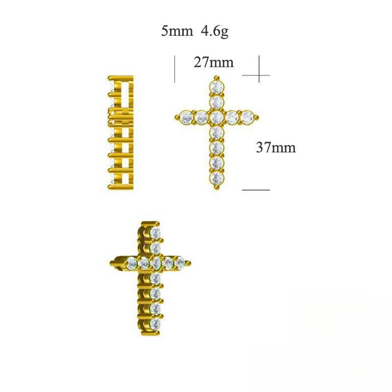 S925 Moissanite Cross Necklace, 3 Color Options, 11 Stones 0.1-0.5ct VVS, Dainty Luxe Clavicle Pendant, Sterling Silver Jewelry