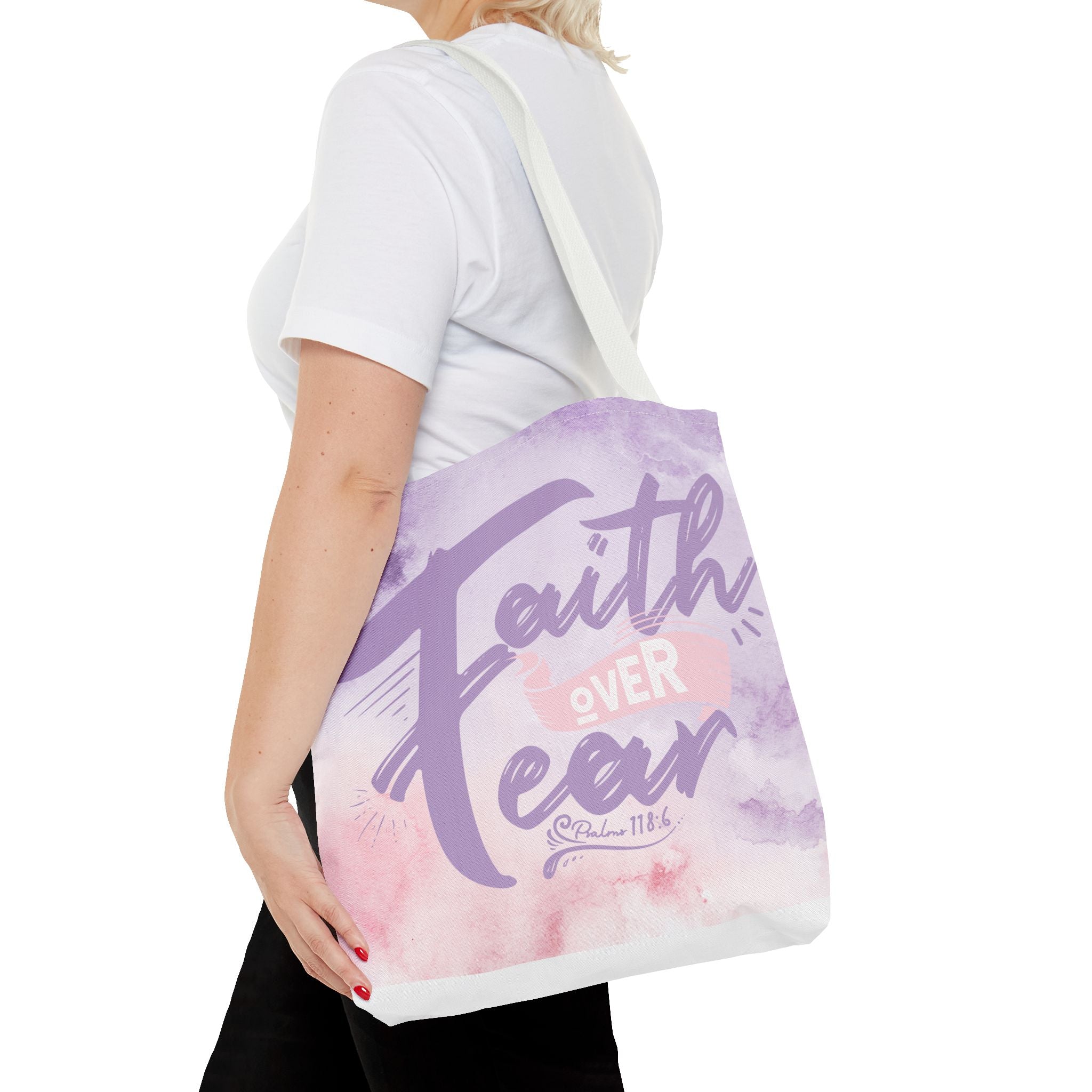 Inspirational Tote Bag - "Faith Over Fear"