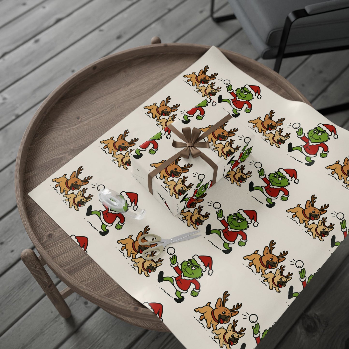 Exclusive Twin Bully Whimsical Holiday Wrapping Paper