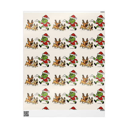 Exclusive Twin Bully Whimsical Holiday Wrapping Paper